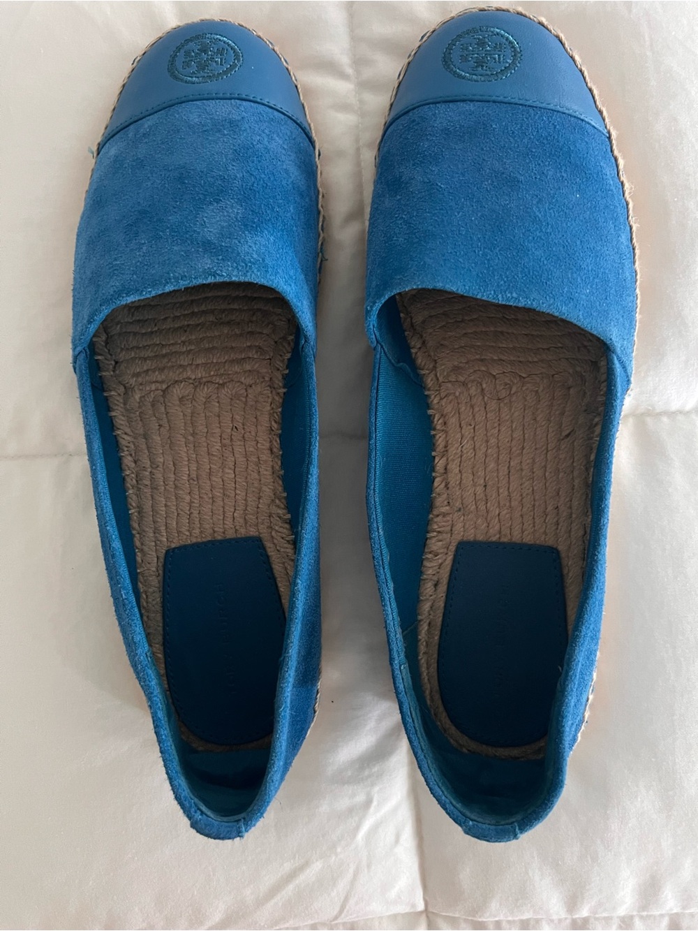 Tory Burch Electric Blue Suede Espadrille Flats